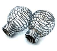 Finials For 28mm Curtain Pole Polished Chrome Cage Cone Wire Spring