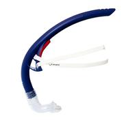 FINIS Stability Swimmer's Snorkel - Center-Mount Snorkel Set for Swimming Laps & Training - Gear with Adjustable Fit, Dynamic Shape, and Silicone Mouthpiece - Navy