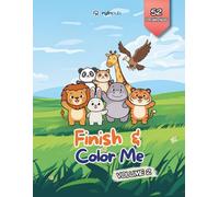 Finish & Color Me - Volume 2: A-Z Animals Complete the Missing Half for Kids Ages 4-8 | 8.5 x 11 Inches, 100+ Pages (Finish & Color Me Series)