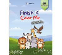 Finish & Color Me - Volume 3: A-Z Animals Complete the Missing Half for Kids Ages 4-8 | 8.5 x 11 Inches, 100+ Pages (Finish & Color Me Series)
