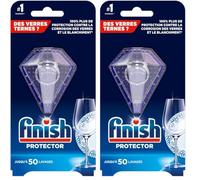 Finish, Dish and Glass Protector, 50 Washes, Protects Wine Glasses Against Cloudiness, Décor Fading and Corrosion (Pack of 2)