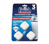 Finish, Dishwasher Cleaner, In-Wash Tablets, 3 Tabs, Removes Grease & Grime, Fights Odour for a Cleaner Hygienic Dishwasher Machine. 100 Percent more Grease Removal Actives than Detergent alone