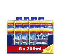 Finish, Dishwasher Cleaner, Lemon Scent, 2.0L (250ml x 8 pck), Removes Grease, Limescale and Dissolves Clogs, Fights Odour for a Cleaner Hygienic Dishwasher Machine