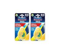 Finish, Dishwasher Freshener, Lemon (2 pack) Eliminates Odour, Clean and Fresh Smell up to 120 Washes