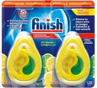 Finish Dishwasher Freshener Lemon & Lime | Duo Pack - 2 x 5ml | Lasts upto 60 Washes each | 2 x 60 washes - Lasts upto 120 washes | With 5X Power Action