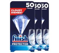 Finish, Dishwasher Glass and Anti-Scale Protector (3 x 1 pack), Up to 50 Washes each, 150 Washes in Total