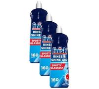 Finish, Dishwasher Rinse Aid, Fresh Rinse & Shine Cleaner, 2.4L (800ml x 3 pck), Ultimate Clean & Diamond Shine, Glass Protection, Spot Prevention, Better Drying vs Finish Detergent alone