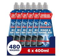 Finish Dishwasher Rinse & Shine Aid | For Drier Glasses and Spot Prevention | Pack of 6, 400ml each | Packaging May Vary