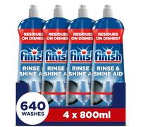 Finish | Finish Dishwasher Rinse & Shine Aid | Original | 800ml | For Drier Glasses and Spot Prevention (Pack of 4)