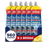 Finish | Finish Dishwasher Rinse & Shine Aid | Lemon | 800ml | For Drier Glasses and Spot Prevention (Pack of 6)