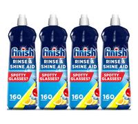 Finish Dishwasher Rinse Shine Aid Lemon 800ml for Drier Glasses and