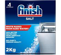 Finish, Dishwasher Salt, 2kg, Prevents Limescale and White Residue, Effective Against Hard Water, for Cleaner and Shinier Dishes vs Dishwasher Tablets Alone