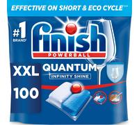 Finish Dishwasher Tablet, Quantum Infinity Shine, 100 Tabs, Fresh Scent, For a Fast Dissolving Clean and Sparkling Shine