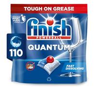 Finish Dishwasher Tablet, Quantum Infinity Shine, 110 Tablets (55 x 2 pck), Fresh Scent, Powerful Clean & Shine Detergent Tabs, Tough on Grease Stains