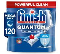 Finish Dishwasher Tablet, Quantum Infinity Shine, 120 Tablets, Fresh Scent, Powerful Clean & Shine Detergent Tabs, Tough on Grease Stains