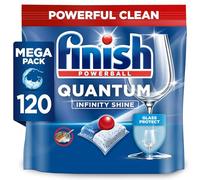 Finish Dishwasher Tablet, Quantum Infinity Shine, 120 Tablets, Original Fresh Scent, Powerful Clean & Shine Detergent Tabs, Tough on Grease Stains