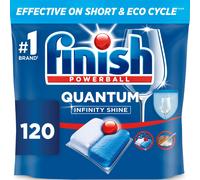 Finish Dishwasher Tablet, Quantum Infinity Shine, 120 Tabs, Fresh Scent, For a Fast Dissolving Clean and Sparkling Shine