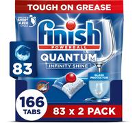 Finish Dishwasher Tablet, Quantum Infinity Shine, 166 Tablets (83 x 2 pck), Fresh Scent, Powerful Clean & Shine Detergent Tabs, Tough on Grease Stain