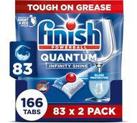 Finish Dishwasher Tablet, Quantum Infinity Shine, 166 Tablets (83 x 2pck), Original Fresh Scent, Powerful Clean & Shine Detergent Tabs, Tough on Grease Stains