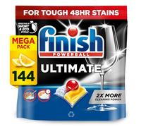 Finish Dishwasher Tablet, Ultimate, 144 Tabs (48 x 3pk), Lemon Sparkle, Clean & Shine Detergent Tabs, Tough on Grease Stains, Effective for Short Eco Cycle