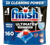 Finish Dishwasher Tablet, Ultimate Infinity Shine, 160 Tabs (80 x 2 pck), Fresh Scent, Clean & Shine Detergent Tabs, Tough on Grease Stains, Effective for Short Eco Cycle