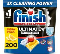 Finish Ultimate Infinity Shine Dishwasher Tablets bulk | Scent : Lemon | Size: 200 Dishwasher Tabs (100 tabs x 2) |Ultimate Clean and Shine