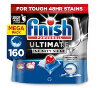 Finish Dishwasher Tablet, Ultimate Infinity Shine, 80 Tablets, Fresh Scent, Clean & Shine Detergent Tabs, Tough on Grease Stains, Effective for Short Eco Cycle (Pack of 2)