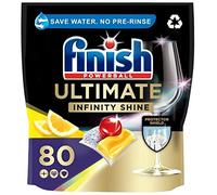 Finish Dishwasher Tablet, Ultimate Infinity Shine, 80 Tablets, Lemon Sparkle, Clean & Shine Detergent Tabs, Tough on Grease Stains