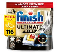 Finish Dishwasher Tablet, Ultimate Plus, 116 Tabs (29 x 4pck), Lemon Sparkle, Tough on Grease, Our Most Intensive Clean & Shine, Effective for Short Eco Cycle