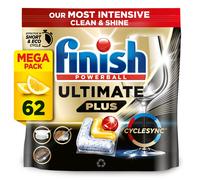 Finish Dishwasher Tablet, Ultimate Plus, 62 Detergent Tablets, Lemon Sparkle, To