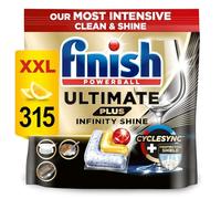 Finish Ultimate Plus Infinity Shine Dishwasher Tablets bulk | Scent : Lemon | Size: 315 Dishwasher Tabs (105 tabs x 3) |For Unbeatable* Clean and Diamond Shine