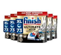 Finish Dishwasher Tablet, Ultimate Plus Infinity Shine, 365 Tabs (73 x 5pck), Fresh Scent, Tough on Grease, Our Most Intensive Clean & Shine, Effective for Short Eco Cycle