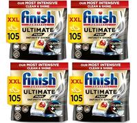 Finish Ultimate Plus Infinity Shine Dishwasher Tablets bulk | Scent : Lemon | Size: Total 420 Dishwasher Tabs |For Unbeatable* Clean and Diamond Shine (Pack of 4)