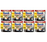 Finish Ultimate Plus Infinity Shine Dishwasher Tablets bulk | Scent : Lemon | Size: 840 Dishwasher Tabs (105 tabs x 8) |For Unbeatable* Clean and Diamond Shine