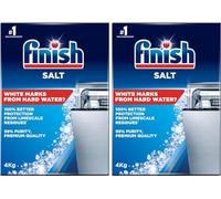Finish Dishwasher Water Softener Salt | Pack of 2 | 4kg Each | 2 x 4kg