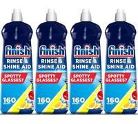 Finish | Finish Dishwasher Rinse & Shine Aid | Lemon | 800ml | For Drier Glasses and Spot Prevention (Pack of 4)