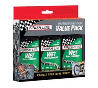Finish Line Cross Country Wet Lube (Pack of 3) Pets 4oz | Natural Citrus Extracts - Deep Cleans Components - Strips Bike Chains