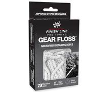 Finish Line Gear Floss - Microfibre Bicycle Cleaning Ropes - 20 Pack | 20 reusable microfibre cleaning ropes | Reaches cassettes, gears & tight spaces | Also ideal for precision equipment