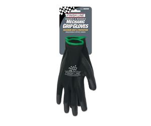 Finish Line Mechanic Grip Gloves - Bicycle Workshop Gloves - S/M | Reusable bike mechanic gloves | Enhanced grip & dexterity | Grease & oil protection | Breathable & washable