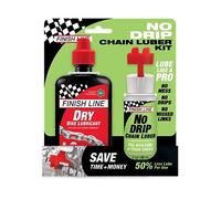 Finish Line No Drip Chain Lube Kit - Dry Lube & Chain Luber | Mess-free chain lubrication kit | 120ml Dry Lube & reusable applicator | Ideal for dry & dusty riding