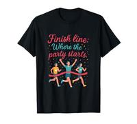 Finish Line: Where The Party Starts Running Crew Design T-Shirt