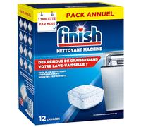 Finish Machine Care Tabs - Dishwasher Tablets Against Dirt and Grease Inside The Dishwasher - Year Supply with 12 Dishwasher Cleaner Tabs