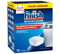 Finish Machine Care Tabs - Dishwasher Tablets Against Dirt and Grease Inside The Dishwasher - Year Supply with 12 Dishwasher Cleaner Tabs