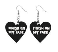FINISH ON MY FACE Women's Wooden Earring Drop Dangle Earrings Pendant Jewelry Love