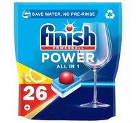 Finish Power All in One Dishwasher Tablets Bulk | Scent : Lemon | Size: Total 26 Dishwasher Tabs |for Sparkling Clean 1st Time