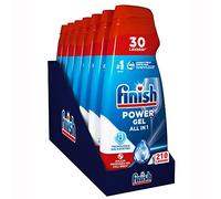 Finish Powergel Gel Liquid Dishwasher, Multiaction, 100% Protected Tableware, 210 Washes, 7 Packs of 30 Washes