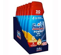 Finish Powergel Liquid Dishwasher Detergent, Multiaction, Anti-Smell, 210 Washes, 7 Packs of 30 Washes