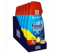 Finish Powergel Lemon Dishwasher Detergent, Dishwasher Gel, 210 Washes, 7 Packs of 30 Dishwasher Liquid Washes