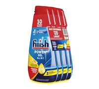 Finish Powergel Liquid Dishwasher Detergent, Multiaction, Degreasing Powers, Lemon Scrubber Gel, 120 Washes, 4 Packs of 30 Washes