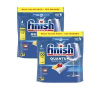 Finish Quantum All in 1 Dishwasher Tablets Lemon Sparkle 100's x2